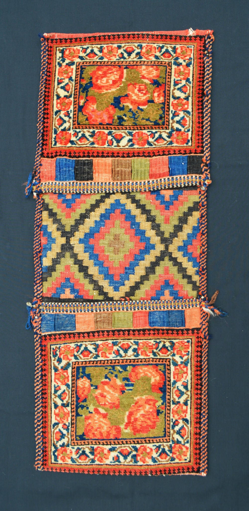 Antique Khorjin (mini saddle-bags), Afshar Nomads of Aqta'e, Kerman Province, South-West Persia.