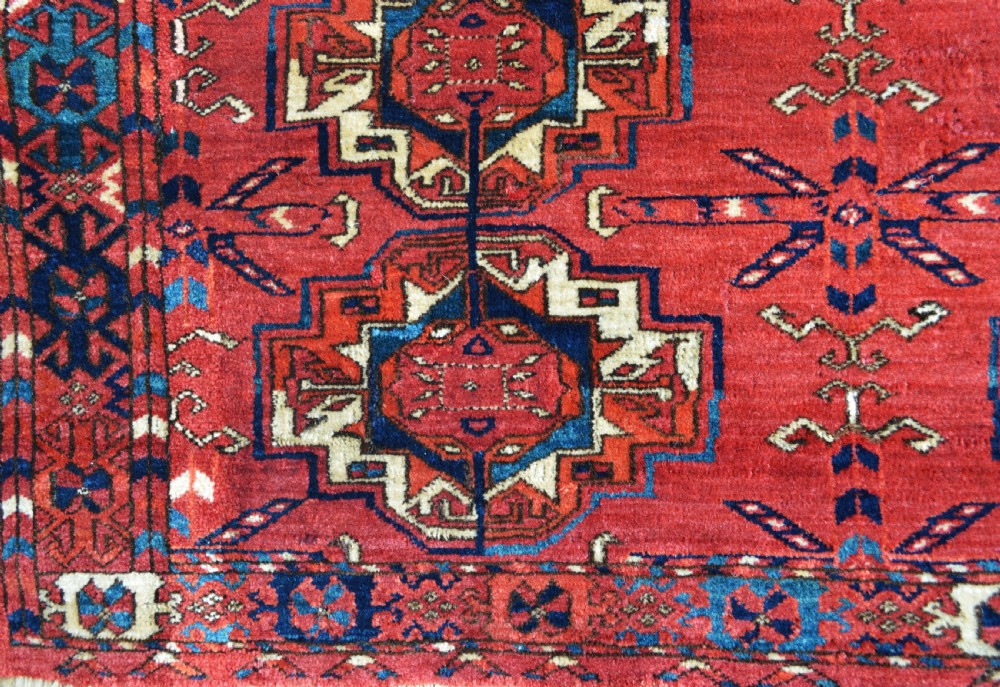 Antique Turkmen '6-Gul' Torba, Teke Tribes, Turkmenistan, Central Asia. View II