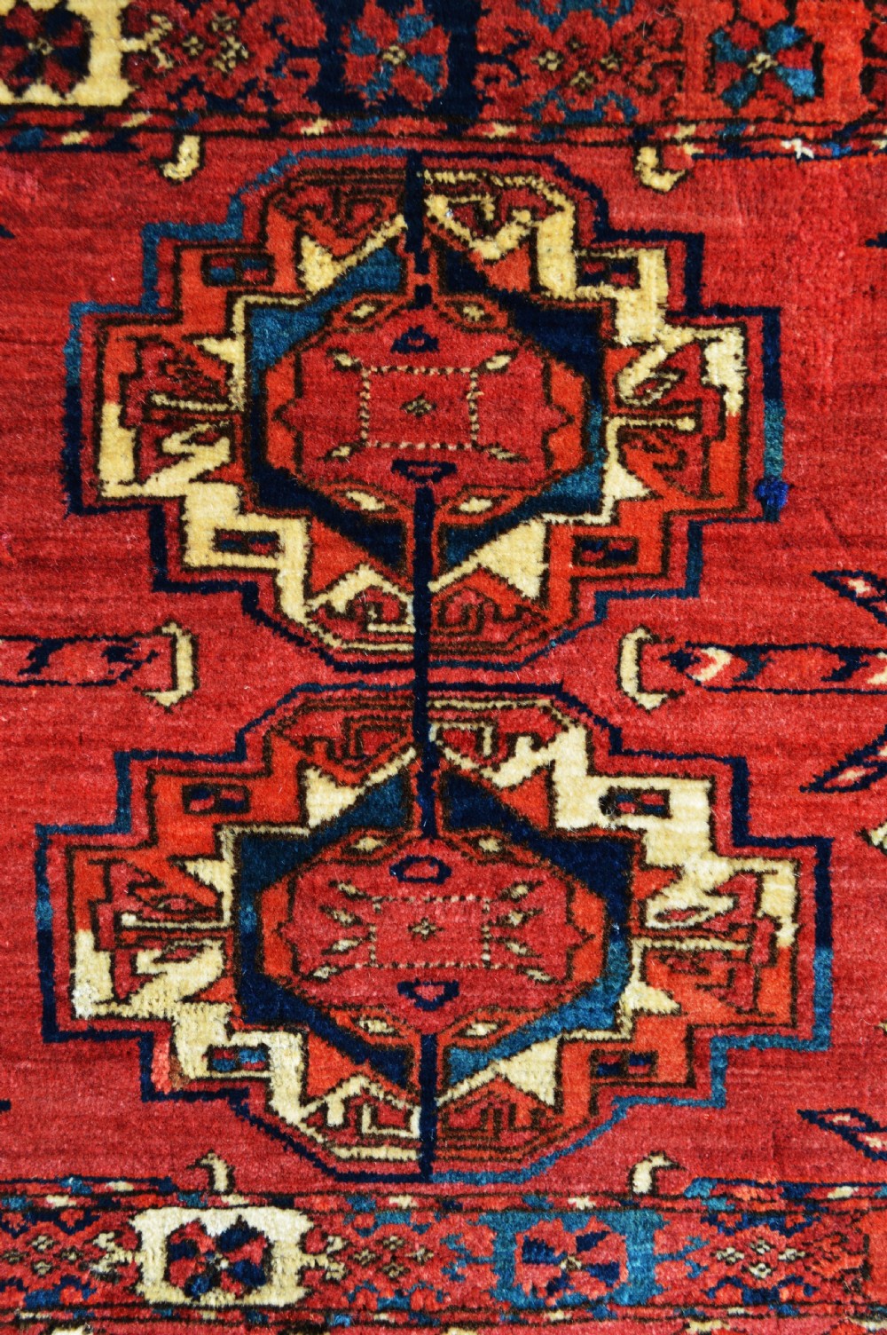 Antique Turkmen '6-Gul' Torba, Teke Tribes, Turkmenistan, Central Asia. View III