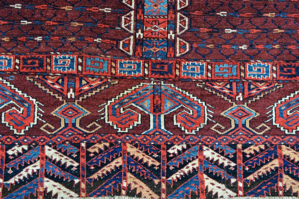 Antique Turkmen Engsi, Yomut Tribe, Trans-Caspian Steppes, Turkmenistan, Central Asia. View II