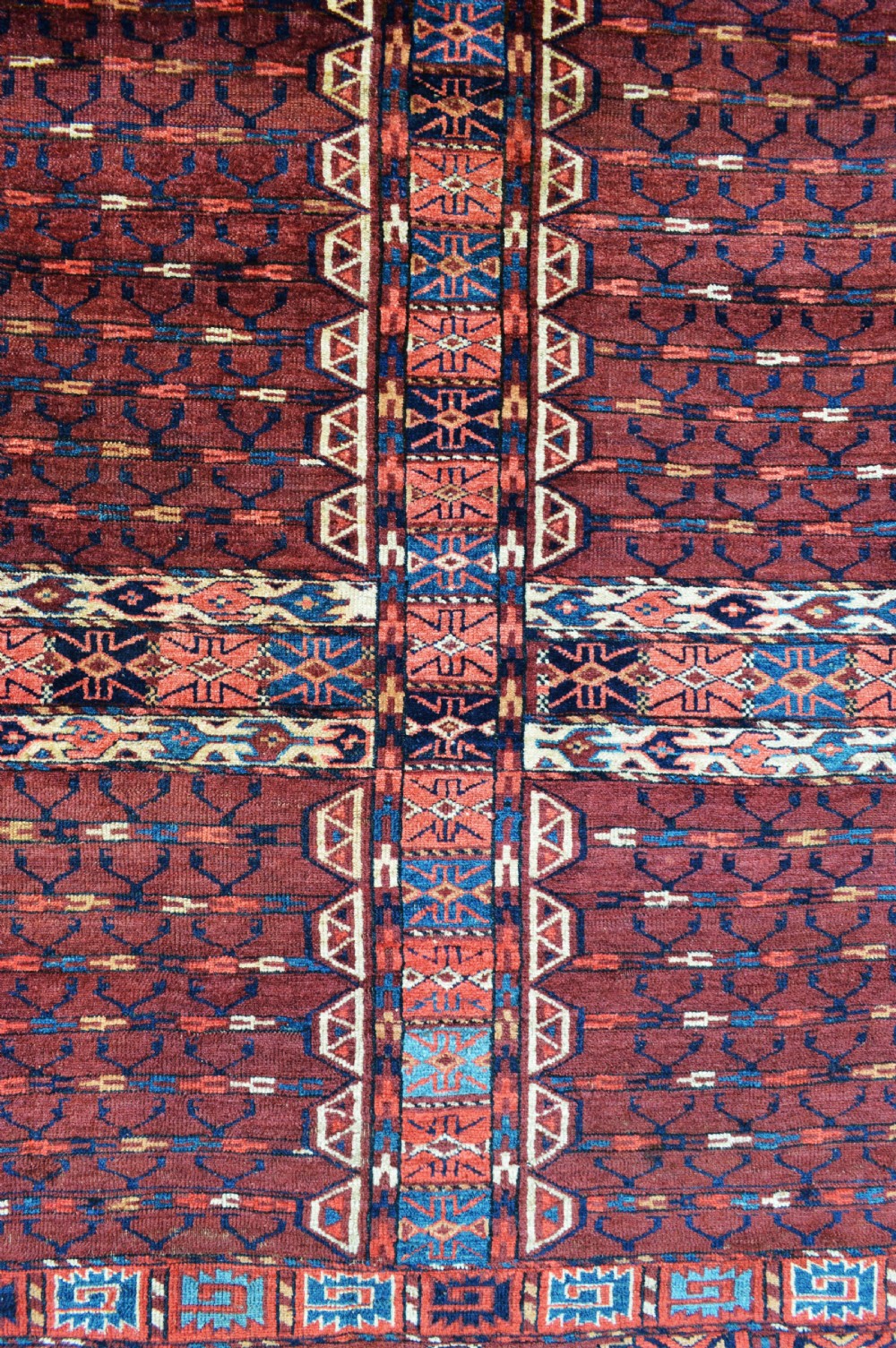 Antique Turkmen Engsi, Yomut Tribe, Trans-Caspian Steppes, Turkmenistan, Central Asia. View III