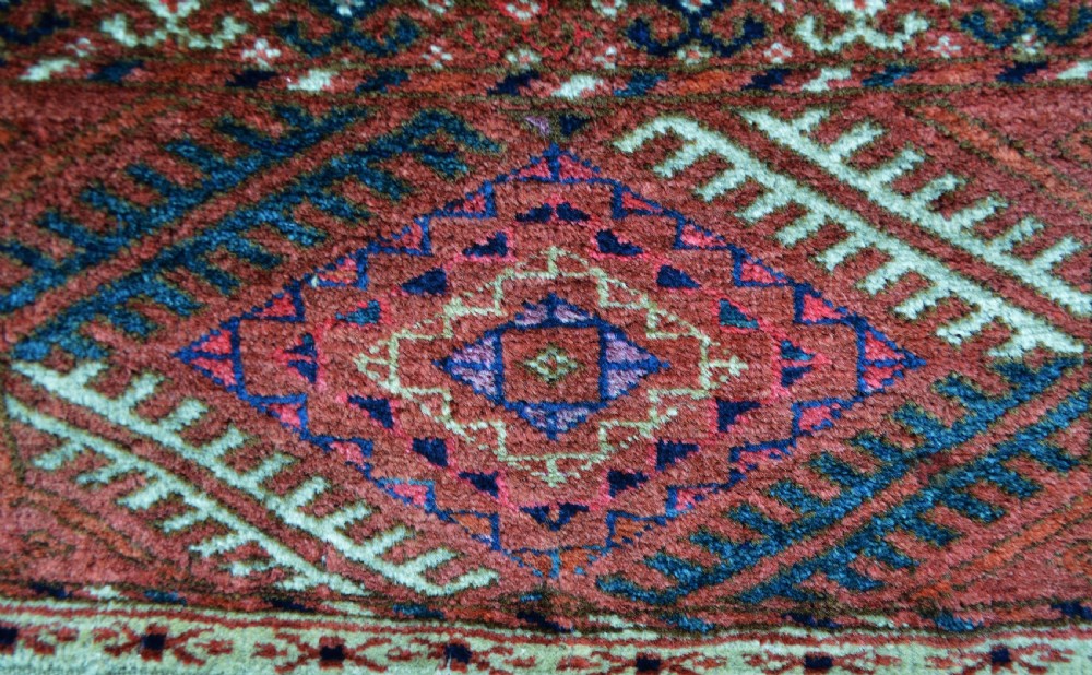 Antique Turkmen Rug, Teke Tribes, Merv Oasis, Turkmenistan, Central Asia. View V