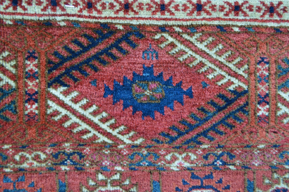 Antique Turkmen Rug, Teke Tribes, Merv Oasis, Turkmenistan, Central Asia. View VI