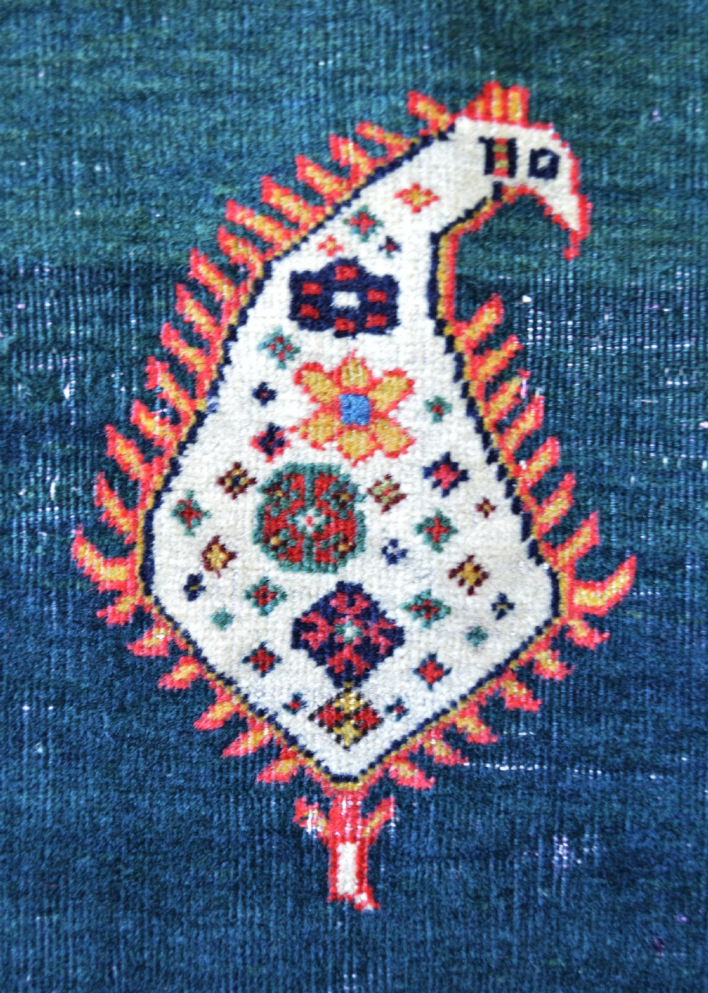 Antique Rare Qashqa'i Tribal Rug, Kashkuli Taifeh, Fars Province, South-West Persia. View IV