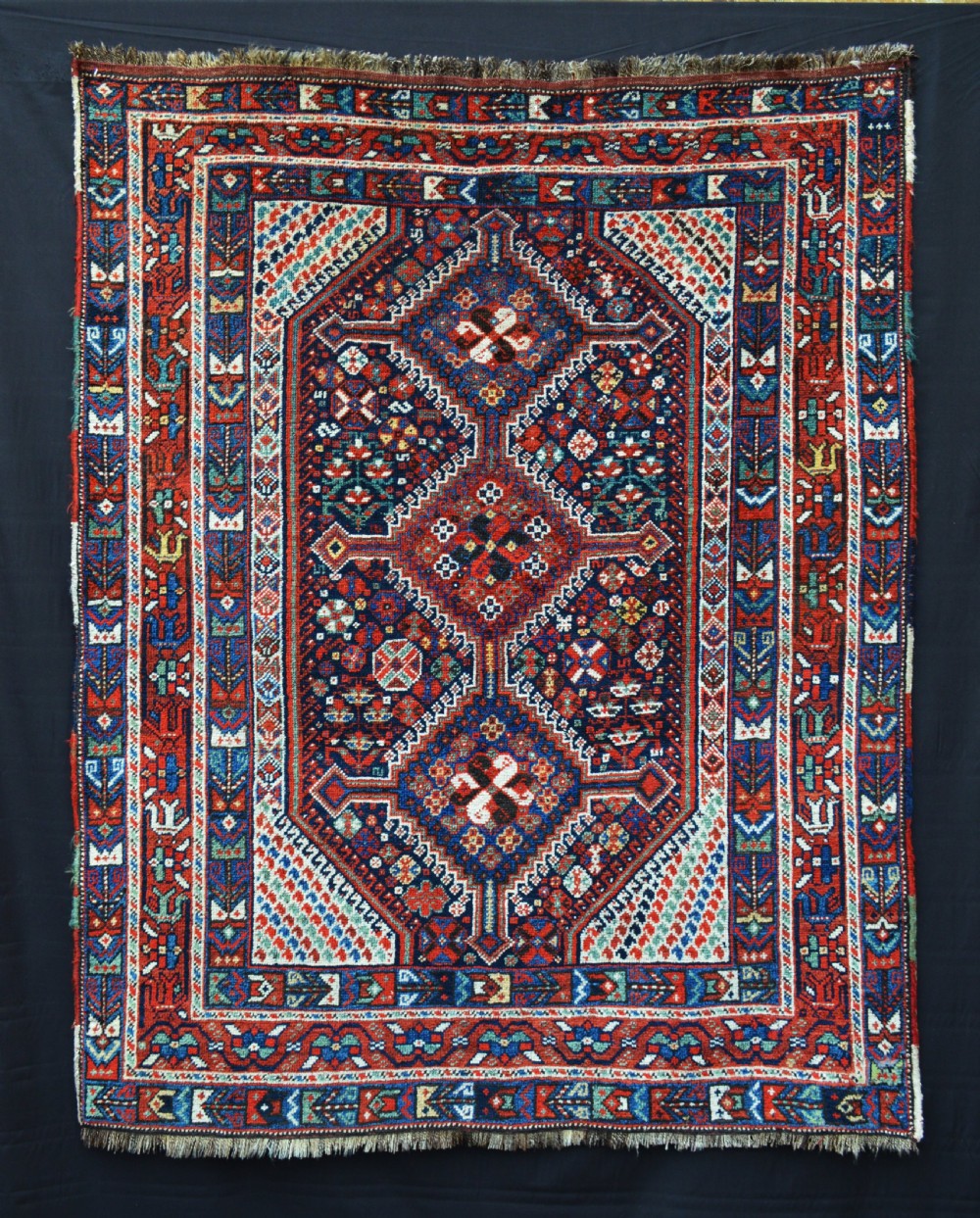 Antique Khamseh Confederacy Rug, Arab Ghani Tribe, South-West Persia.
