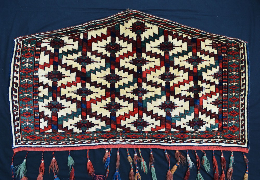 Rare Antique Turkmen Asmalyk, Yomut-Karadashli tribe, Trans-Caspian Steppes, Turkmenistan, Central Asia.