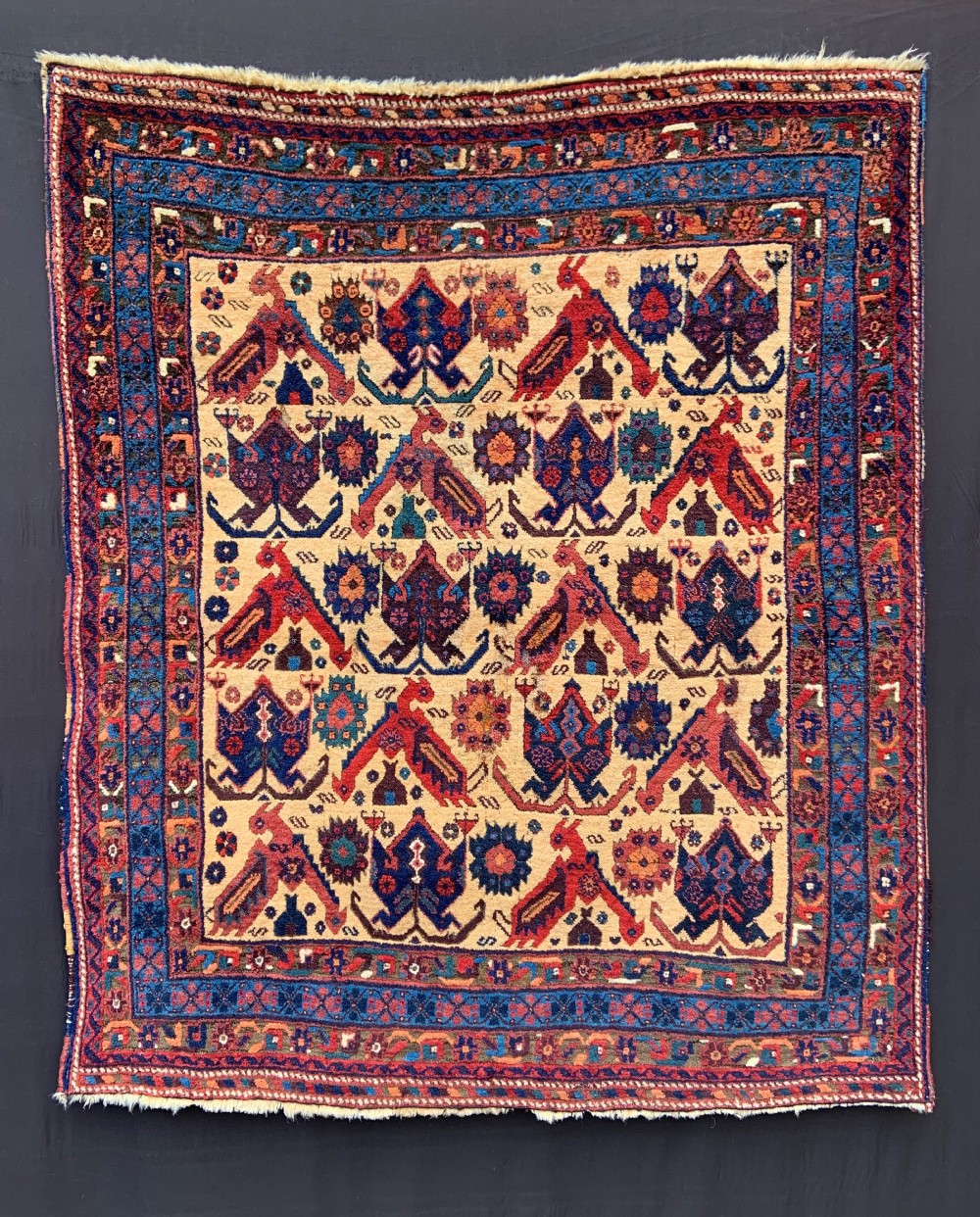 Antique Afshar Tribal Rug, Kerman Province, Southern Persia.