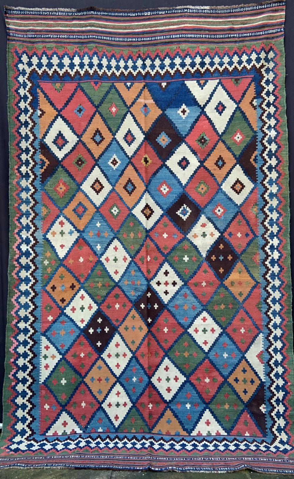 Antique Kilim, Qashqa'i Nomads, Fars Province, South-West Persia.
