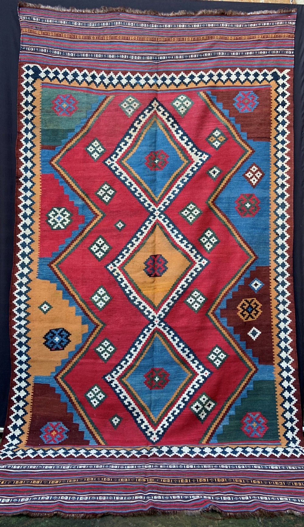 Antique Kilim, Qashqa'i Nomads, Fars Province, South-West Persia.
