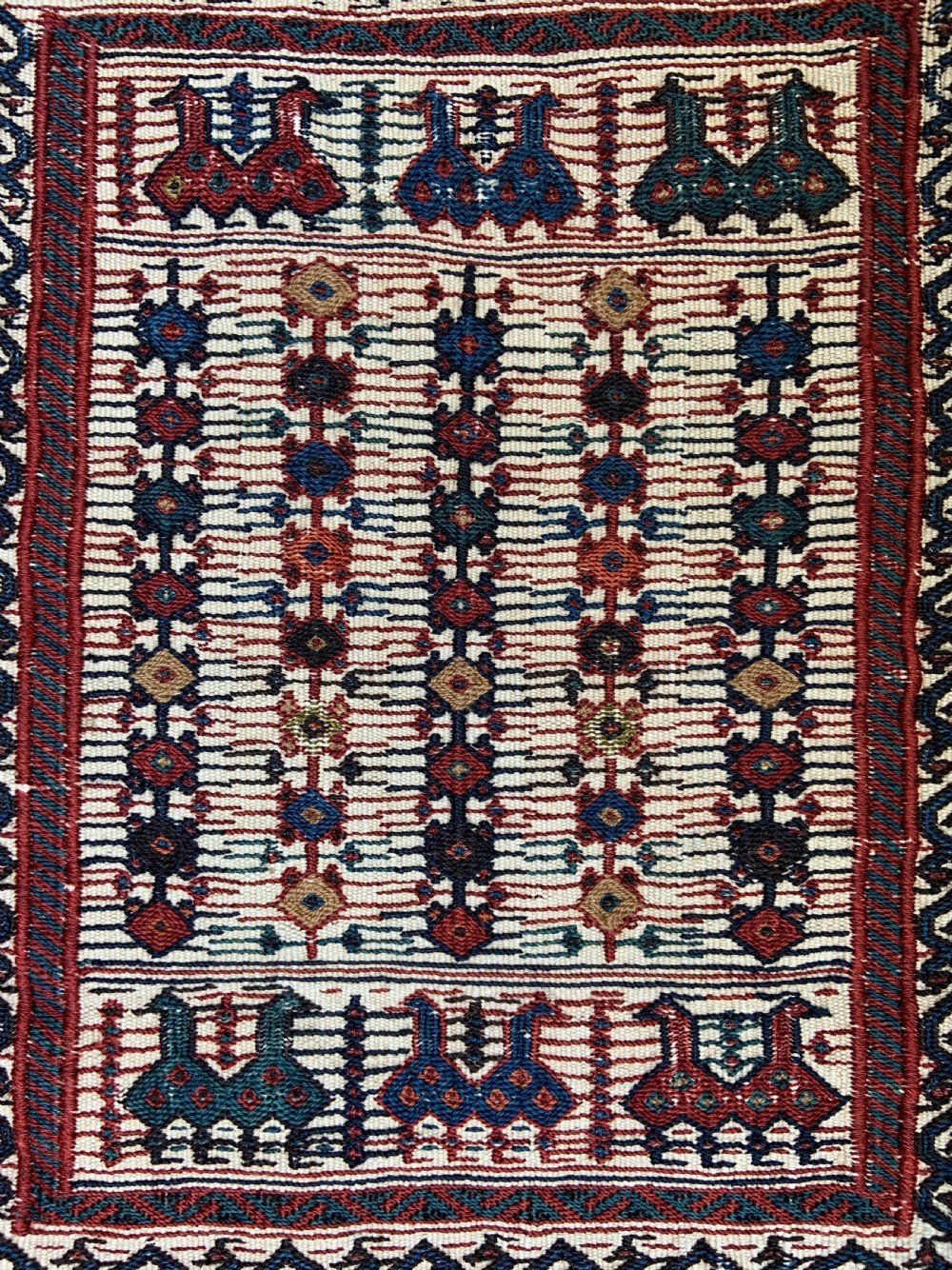 Antique Spindle-Bag, Bakhtiari Nomads, The Chahar Mahal, Western Persia. View II