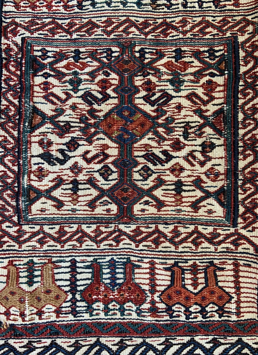 Antique Spindle-Bag, Bakhtiari Nomads, The Chahar Mahal, Western Persia. View V