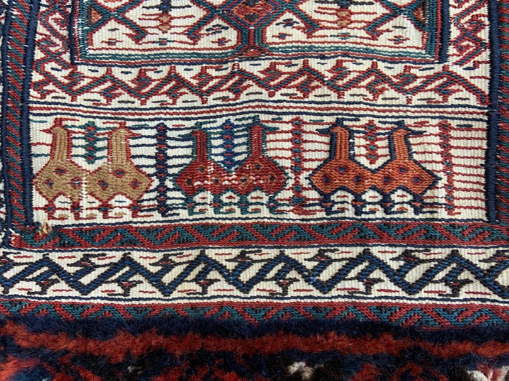 Antique Spindle-Bag, Bakhtiari Nomads, The Chahar Mahal, Western Persia. View VII