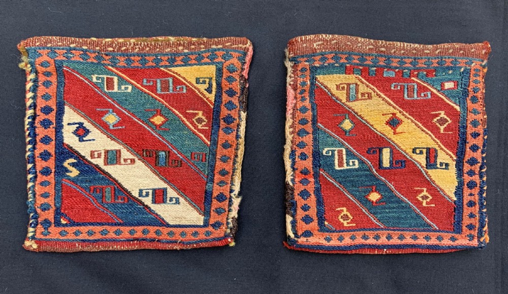 Antique Pair of Vanity-Bags, Shahsevan Nomads, Moghan Region, Azerbaijan.
