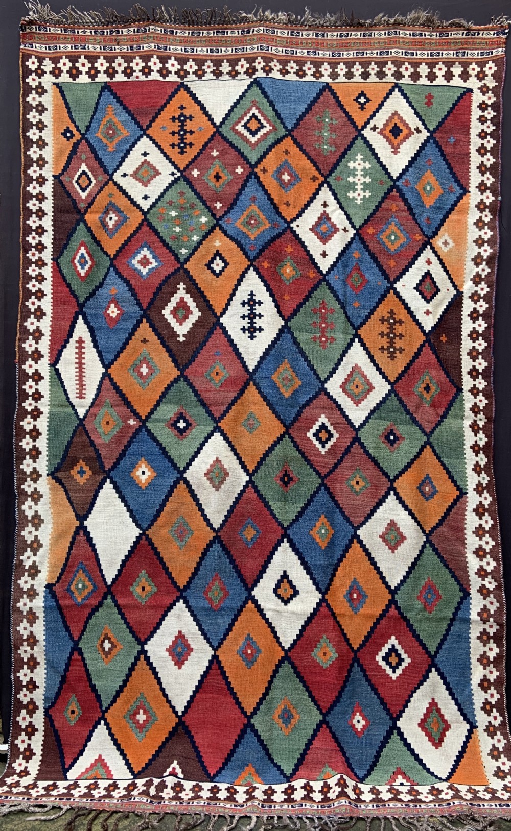 Antique Kilim, Qashqa'i Tribes, Fars Province, South-West Persia.