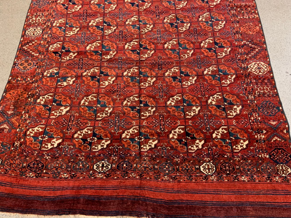 Antique Turkmen Main Carpet, Teke Tribes, Turkmenistan, Central Asia View III