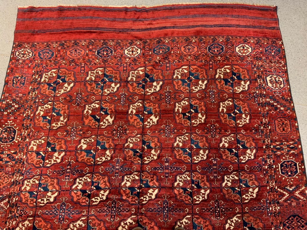 Antique Turkmen Main Carpet, Teke Tribes, Turkmenistan, Central Asia View IV