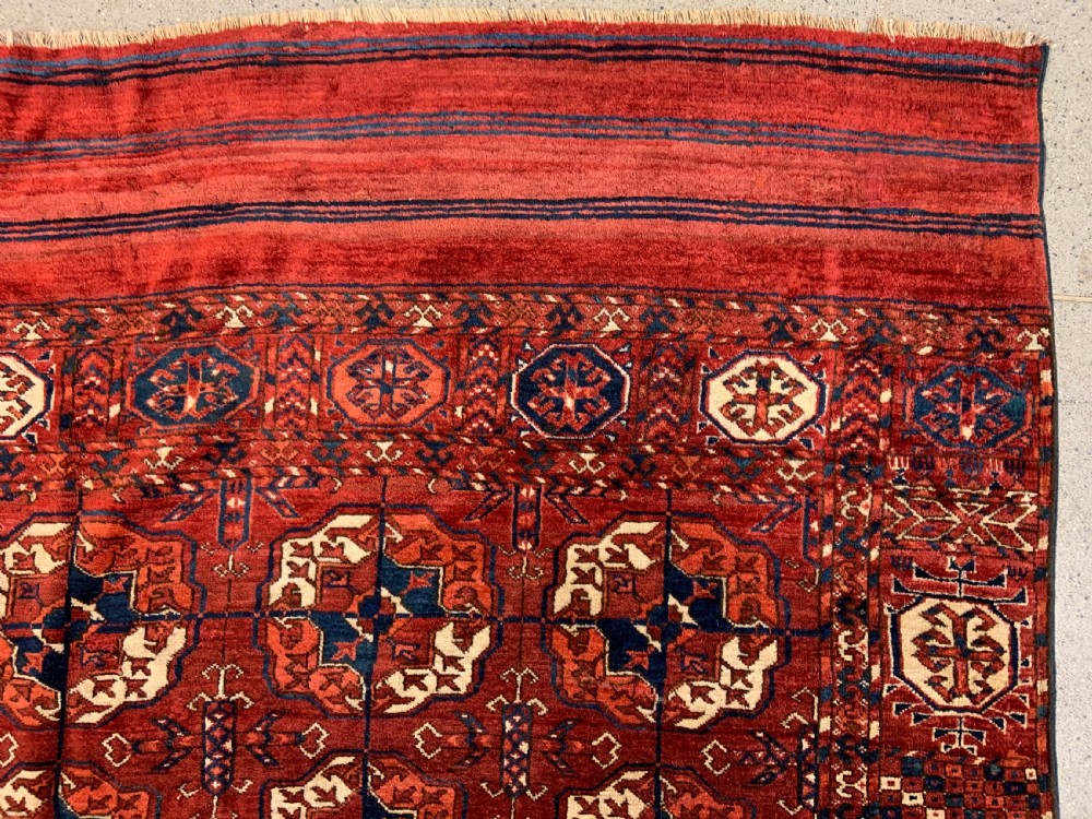 Antique Turkmen Main Carpet, Teke Tribes, Turkmenistan, Central Asia View V