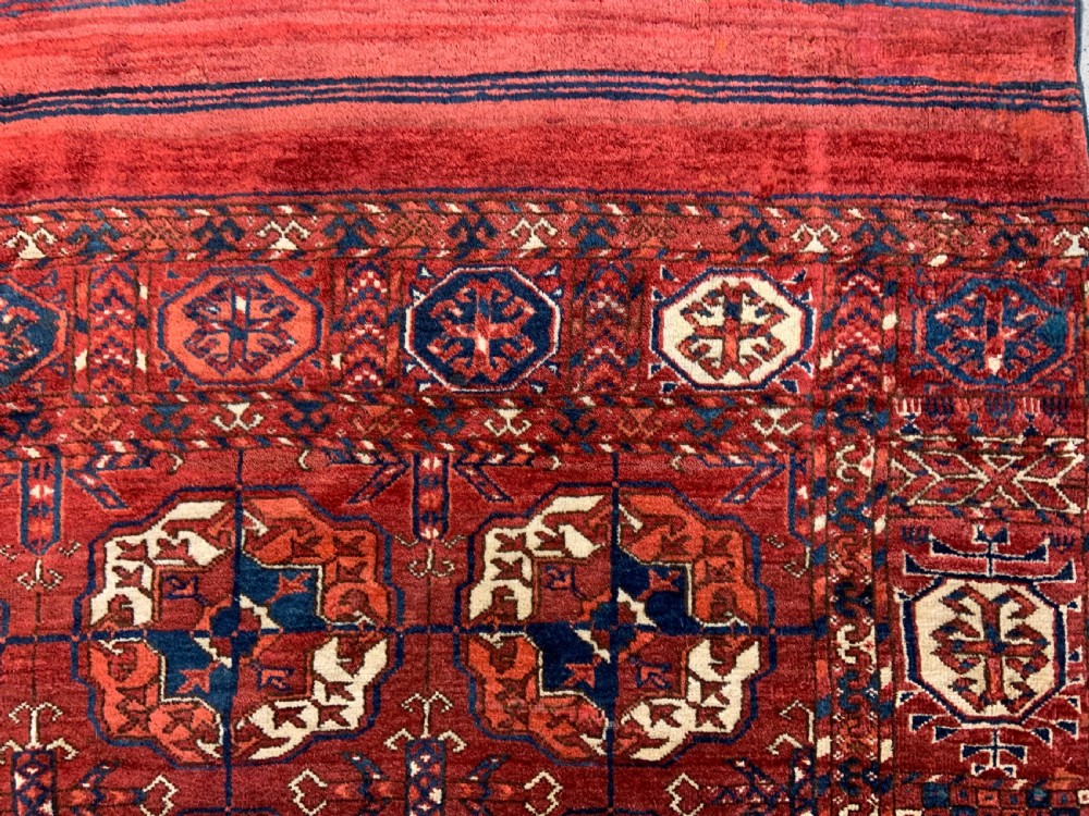 Antique Turkmen Main Carpet, Teke Tribes, Turkmenistan, Central Asia View VI