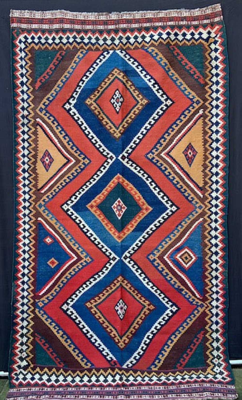 Antique kilim, Qashqa'i Tribes, Fars Province, South-West Persia.