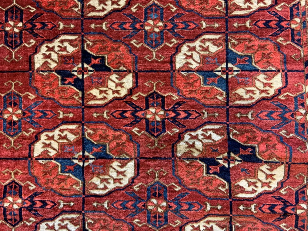 Antique Turkmen Main Carpet, Teke Tribes, Turkmenistan, Central Asia. View III