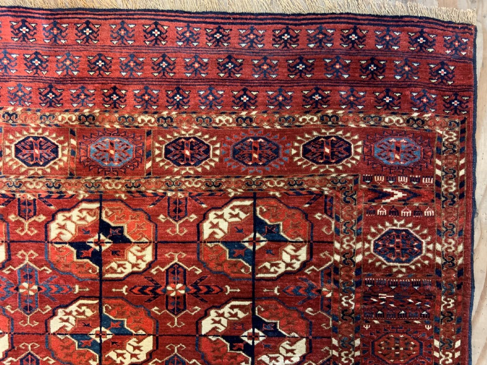 Antique Turkmen Main Carpet, Teke Tribes, Turkmenistan, Central Asia. View IV