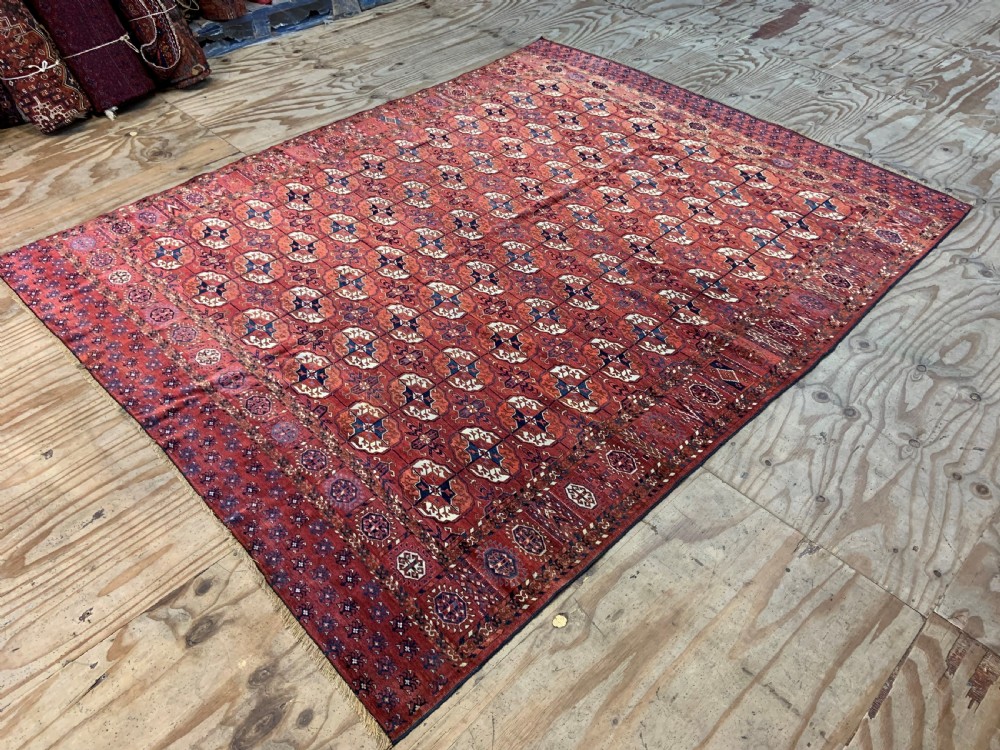 Antique Turkmen Main Carpet, Teke Tribes, Turkmenistan, Central Asia. View VI