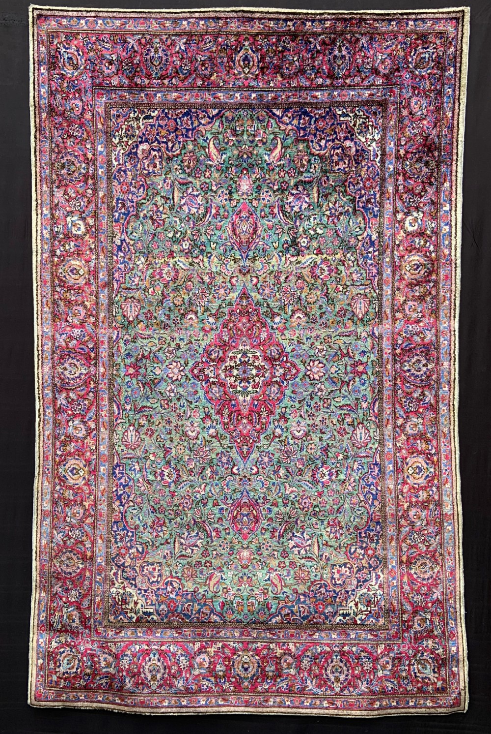 Antique Silk Kashan Rug, Kashan, Central Persia.