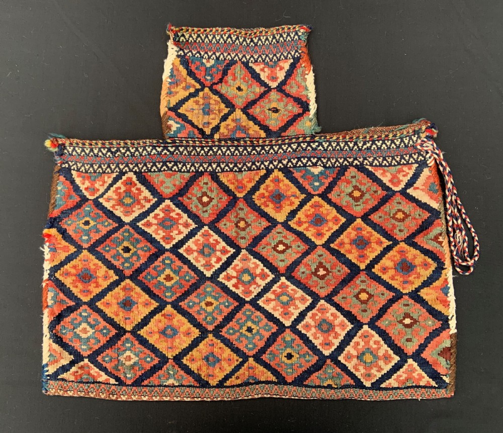 Antique Salt-Bag, Qashqa'i Nomads, Fars Province, South-West Persia.