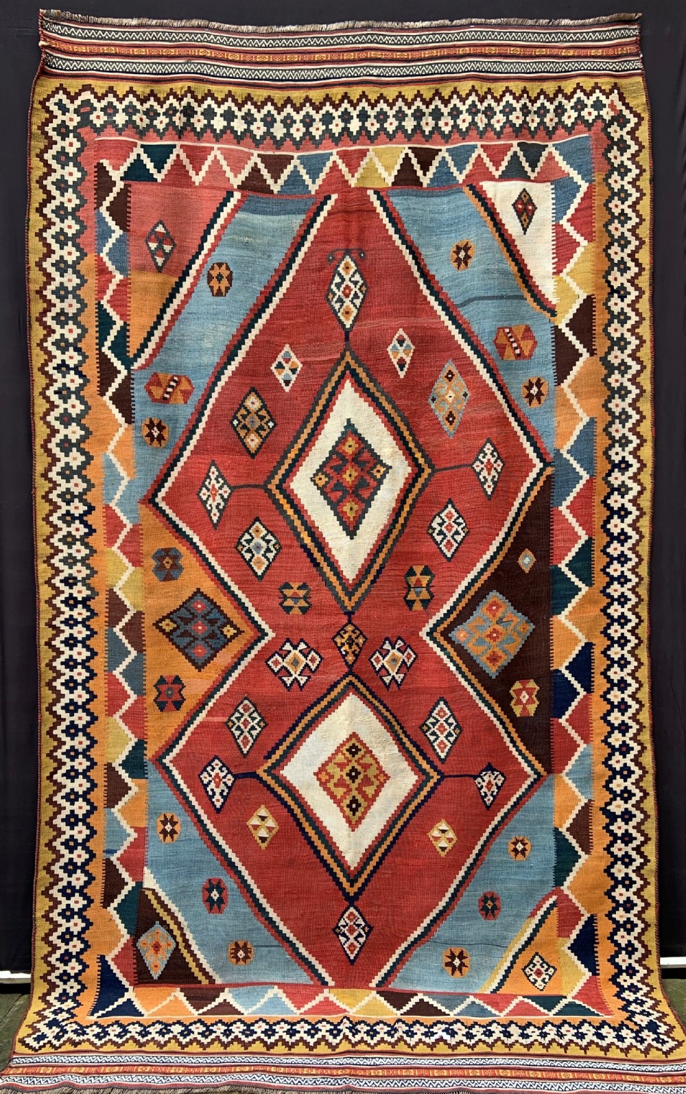 Antique Kilim, Qashqa'i Nomads, Fars Province, South-West Persia.