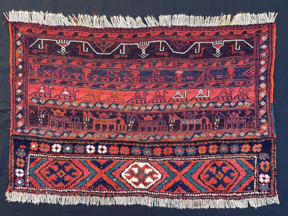 Antique Storage Bag-Face, Luri Nomads, Luristan, Western Persia.