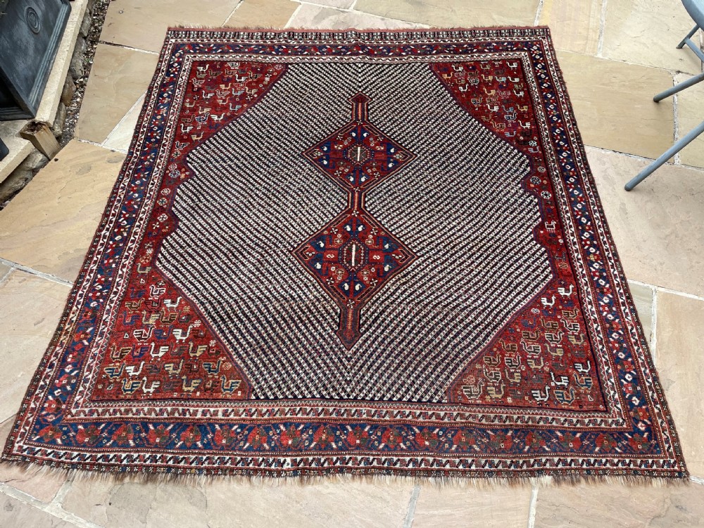 Antique Small Carpet, Khamseh Confederacy Tribes, South-West Persia.