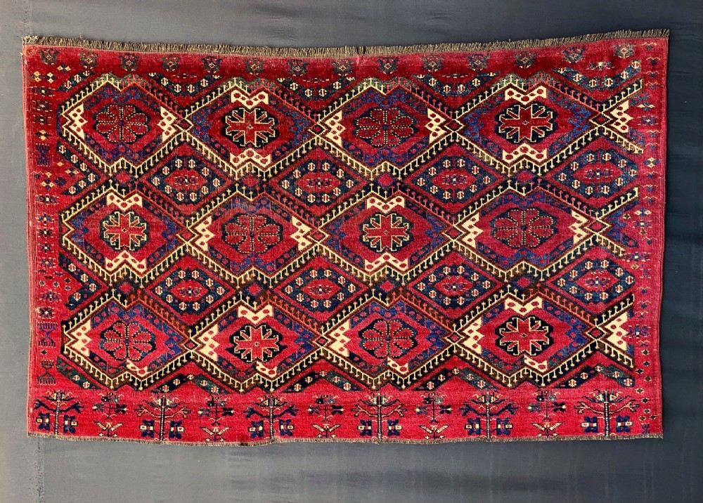 Antique Turkmen Tent Bag-Face, Ersary Tribes, Middle Amu Darya Region, Turkmenistan, Central Asia.