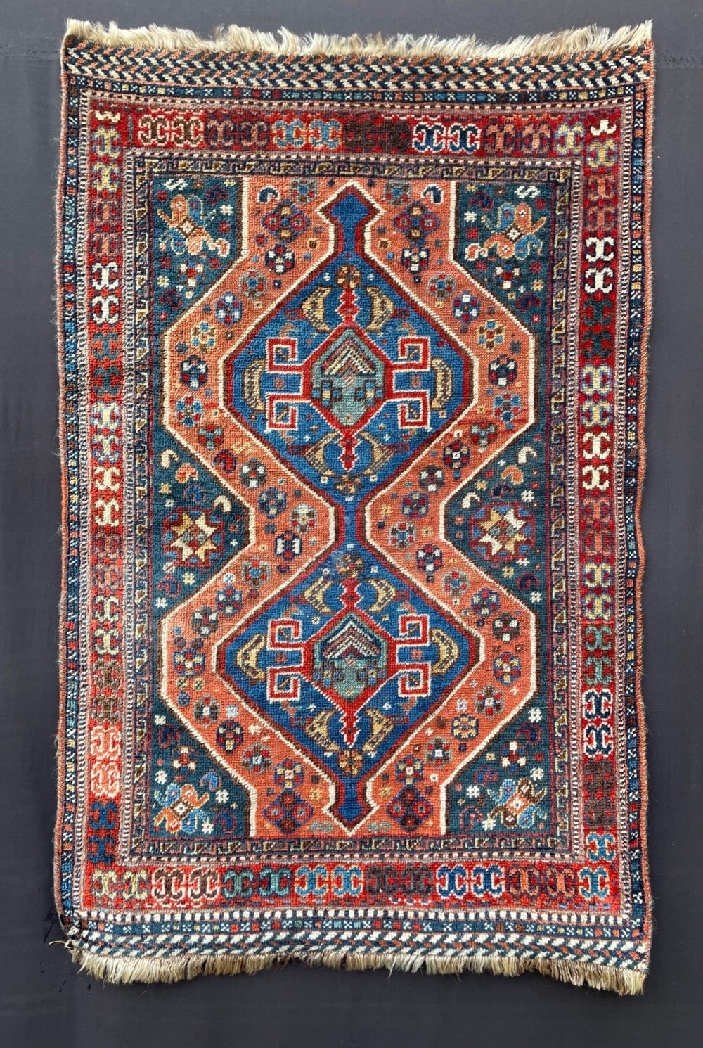 Antique Qashqa'i Rug, Shesh-Boluki Taifeh, Fars Province, South-West Persia.