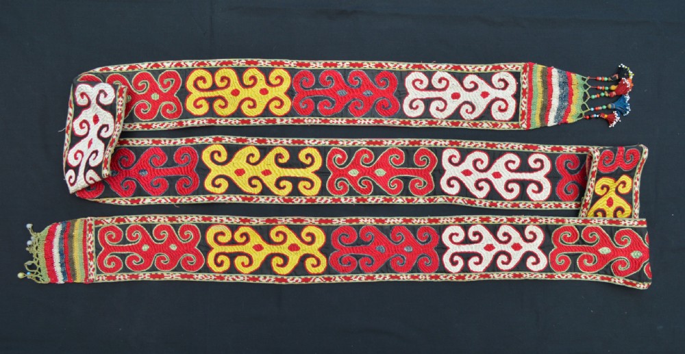 Antique Ceremonial Silk Band, Lakai Uzbek Tribe, Uzbekistan.