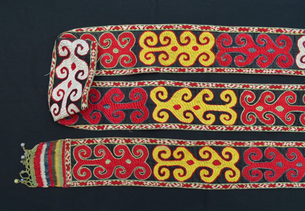 Antique Ceremonial Silk Band, Lakai Uzbek Tribe, Uzbekistan. View II