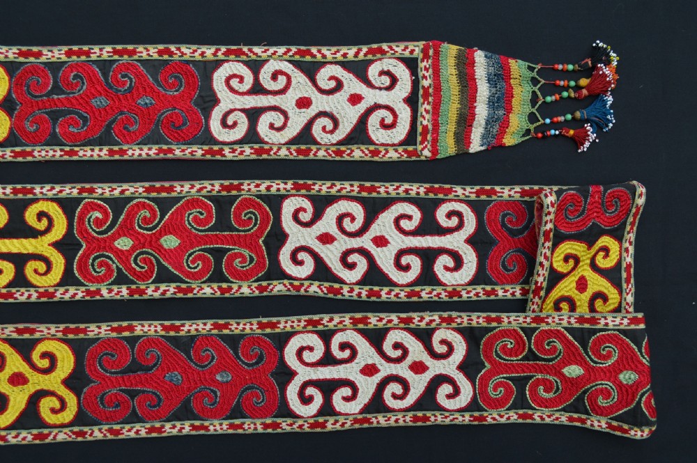 Antique Ceremonial Silk Band, Lakai Uzbek Tribe, Uzbekistan. View III