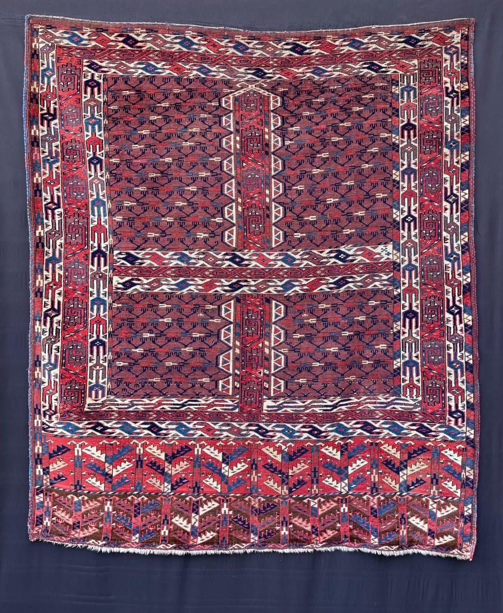Antique Turkmen Engsi, Yomut Tribe, Trans-Caspian Steppes, Turkmenistan, Central Asia.