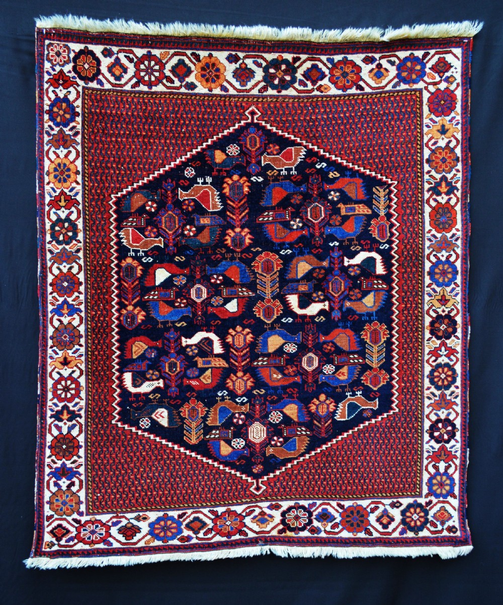 Antique Afshar Tribal 'Masnad' (throne rug), Bardsir or Sirjan Region, Kerman Province, South Persia.