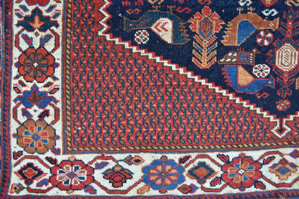 Antique Afshar Tribal 'Masnad' (throne rug), Bardsir or Sirjan Region, Kerman Province, South Persia. View IV