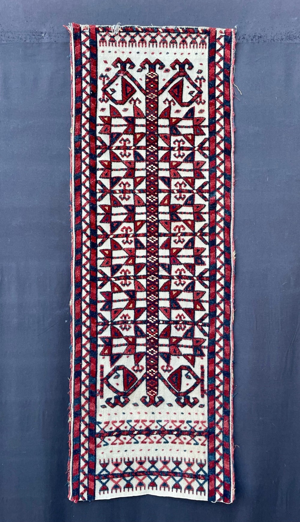Antique Turkmen Tent-Band Fragment, Teke Tribes, Akhal Oasis, Turkmenistan, Central Asia.