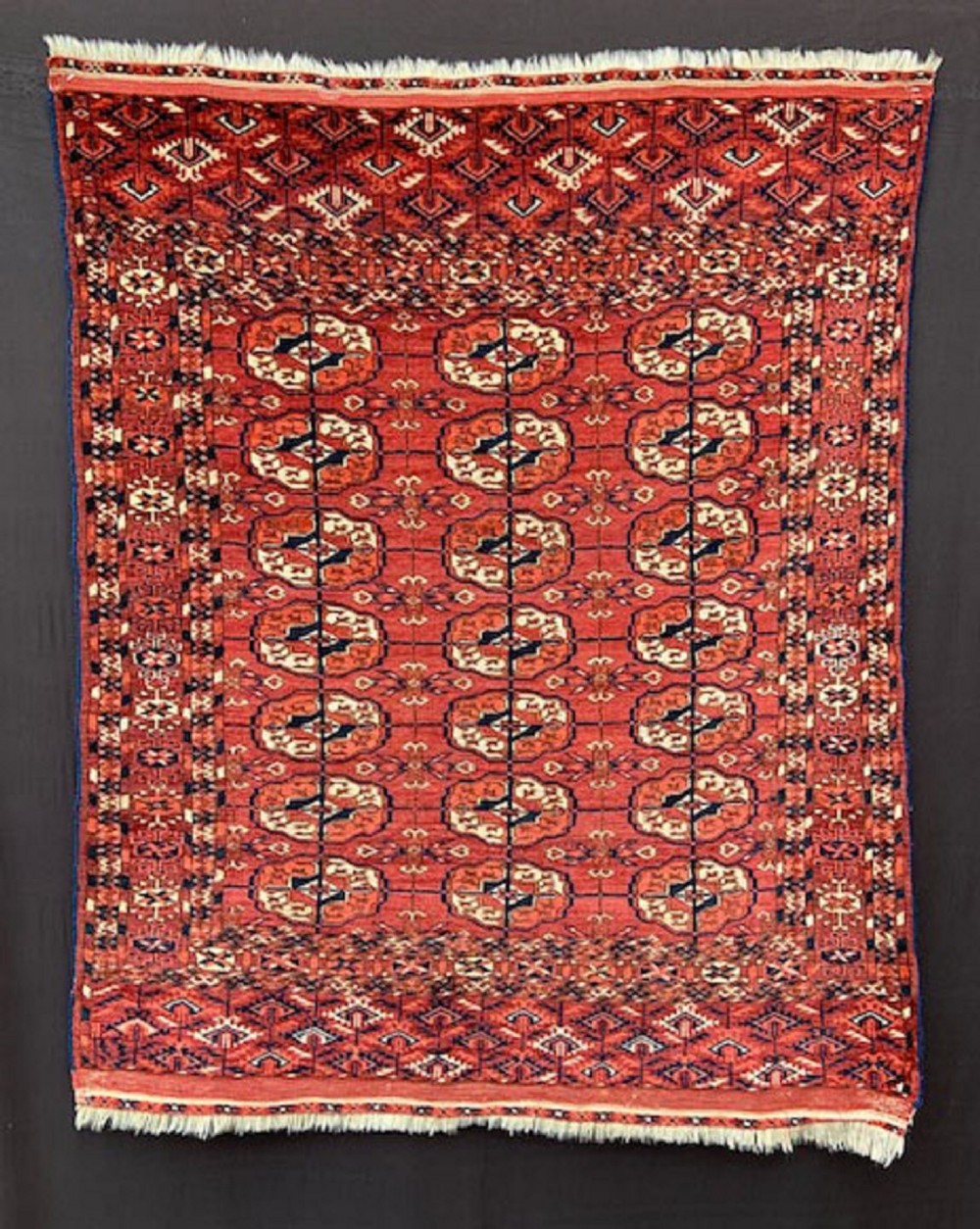 Antique Teke Turkmen Rug, Akhal Oasis, Turkmenistan, Central Asia.