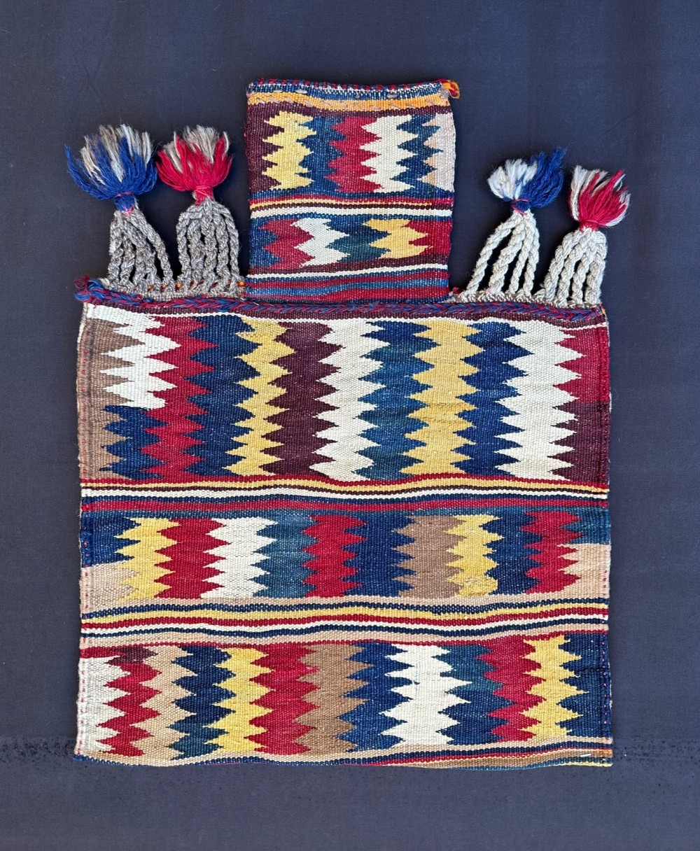 Antique Salt-Bag, Qashqa'i Tribes, Fars Province, South-West Persia.