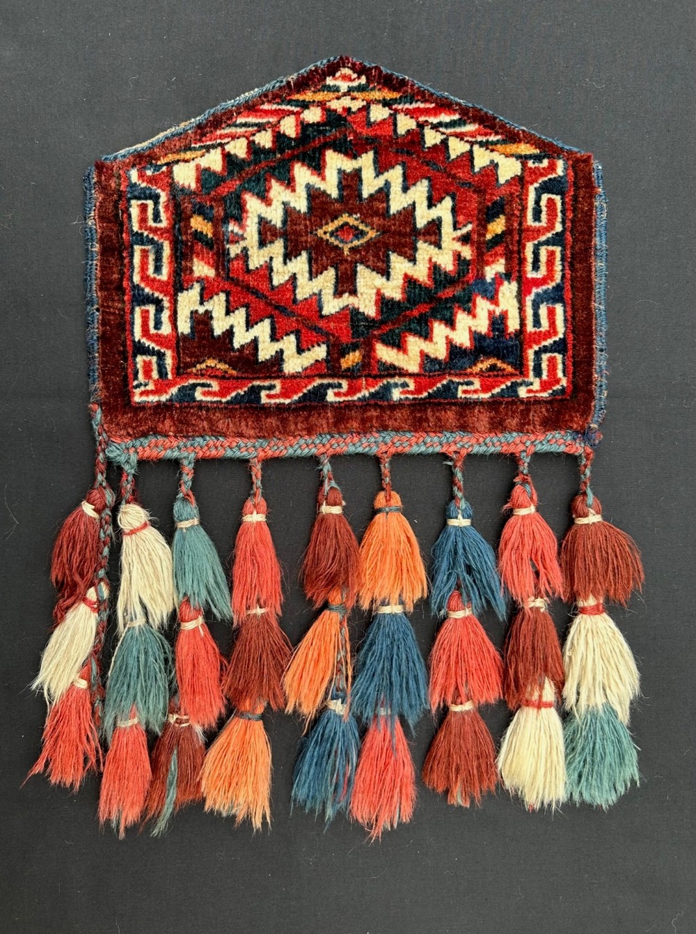 Antique Turkmen Dizlyk, Yomut Tribes, Trans-Caspian Steppes, Turkmenistan, Central Asia.
