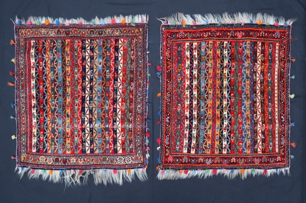 Pair of Antique Qashqa'i 'Masnads', Kashkuli Taifeh, Fars Province, South-West Persia.