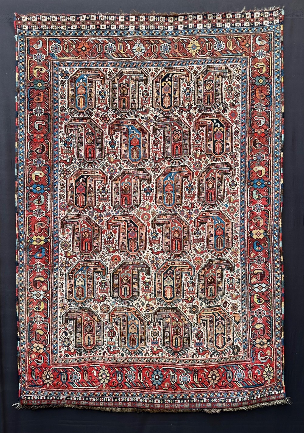 Antique Khamseh Confederacy Tribal Rug, Baharlu Sub-Tribe, South-West Persia.