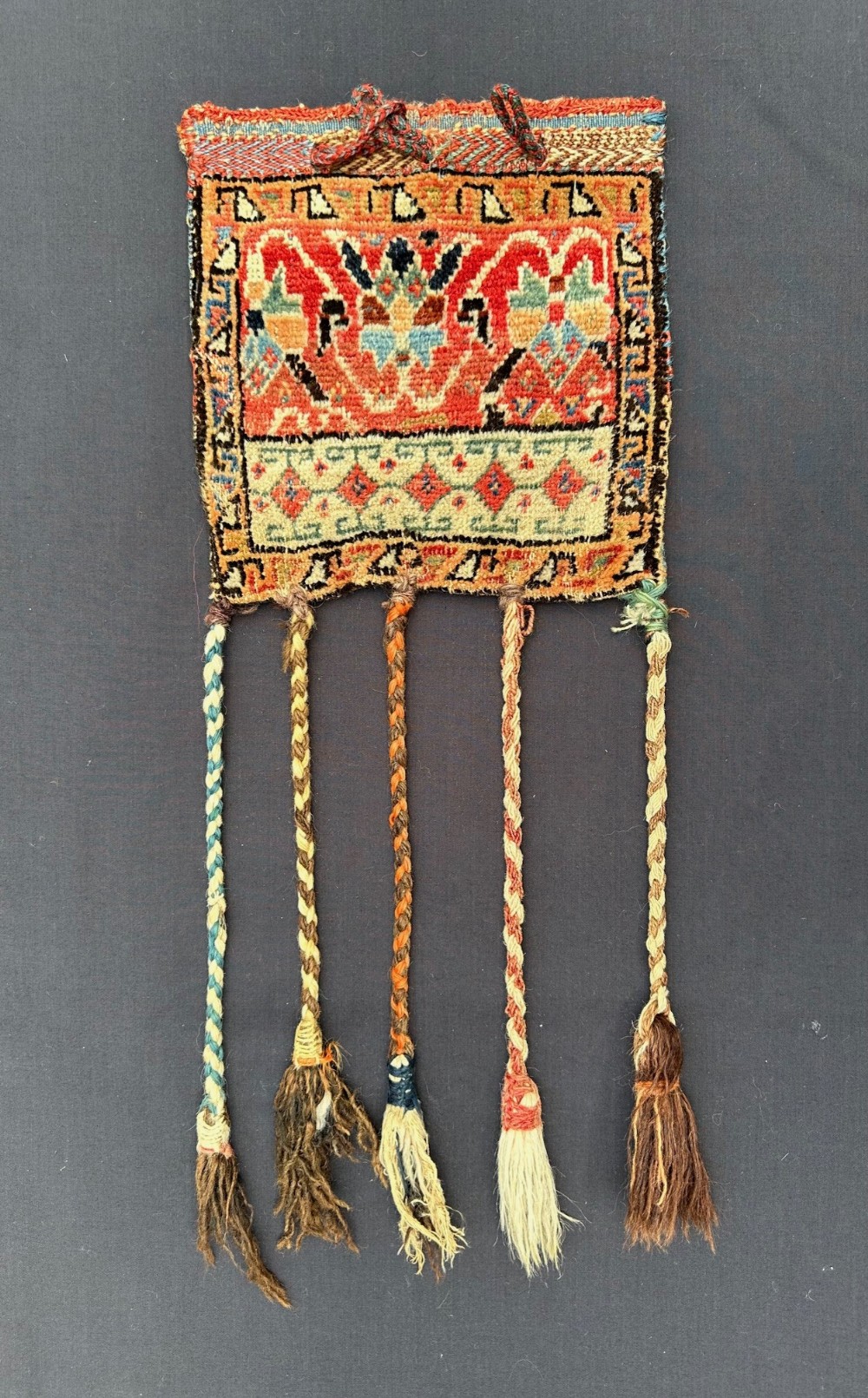 Antique Vanity-Bag, Qashqa'i Nomads, Fars Province, South-West Persia.