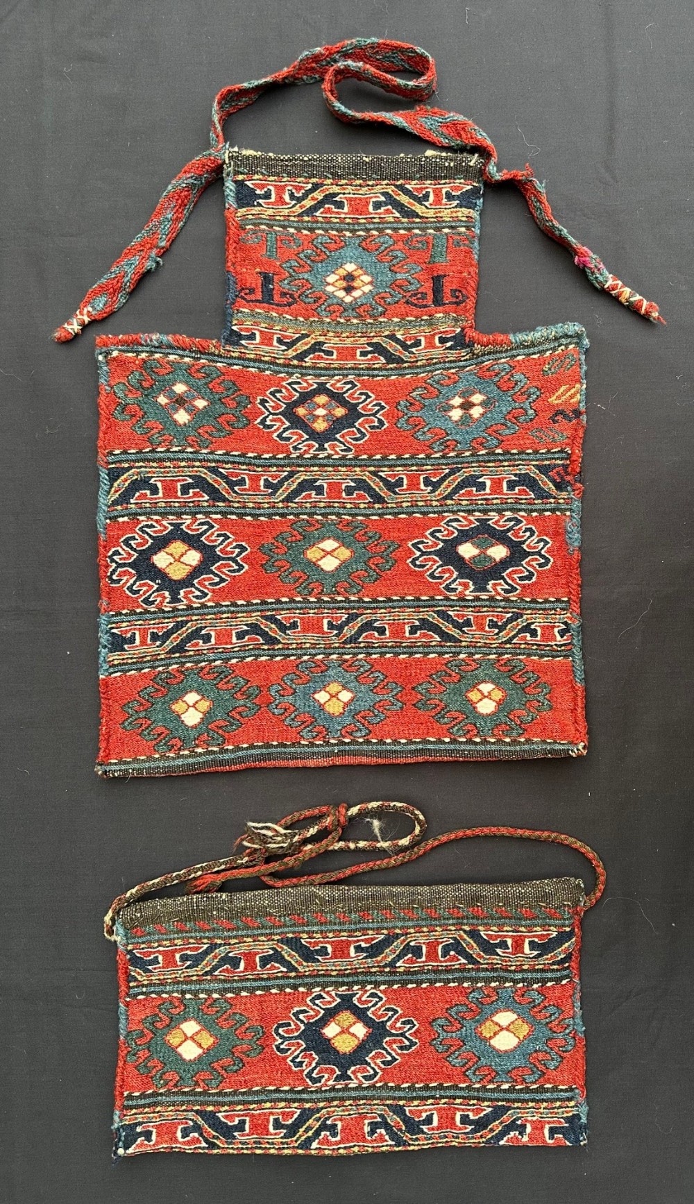 Antique Pair of Salt-Bag & Vanity-Bag, Shahsevan Nomads of Qarabagh, Azerbaijan.