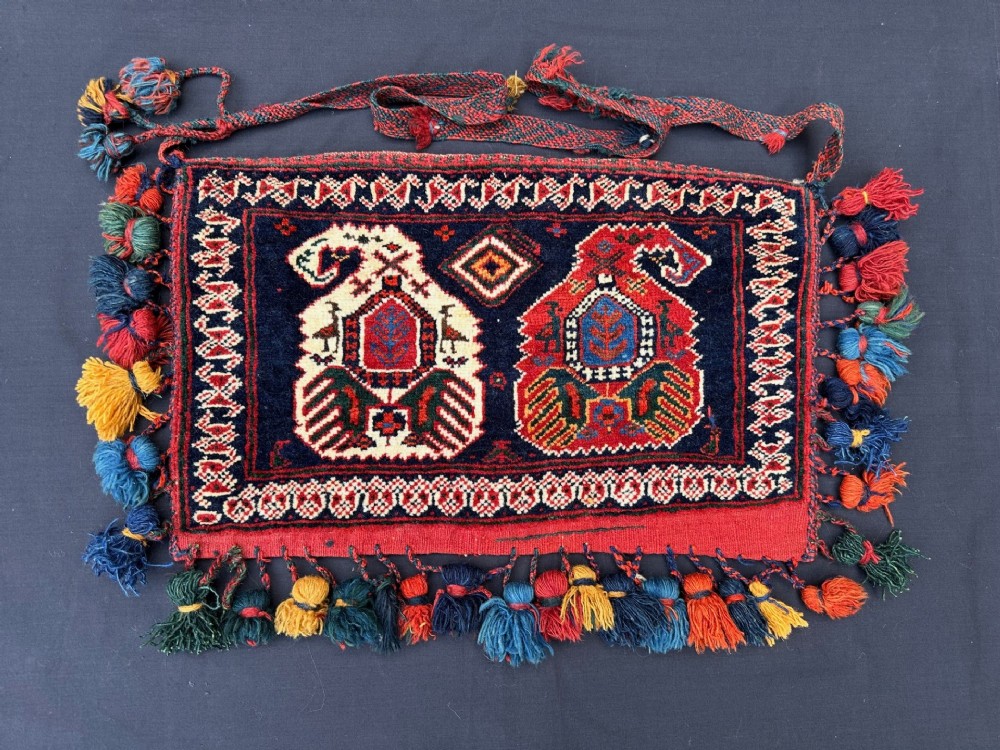 Antique Vanity-Bag, Qoraba'i Nomads, Kerman Province, Southern Persia.