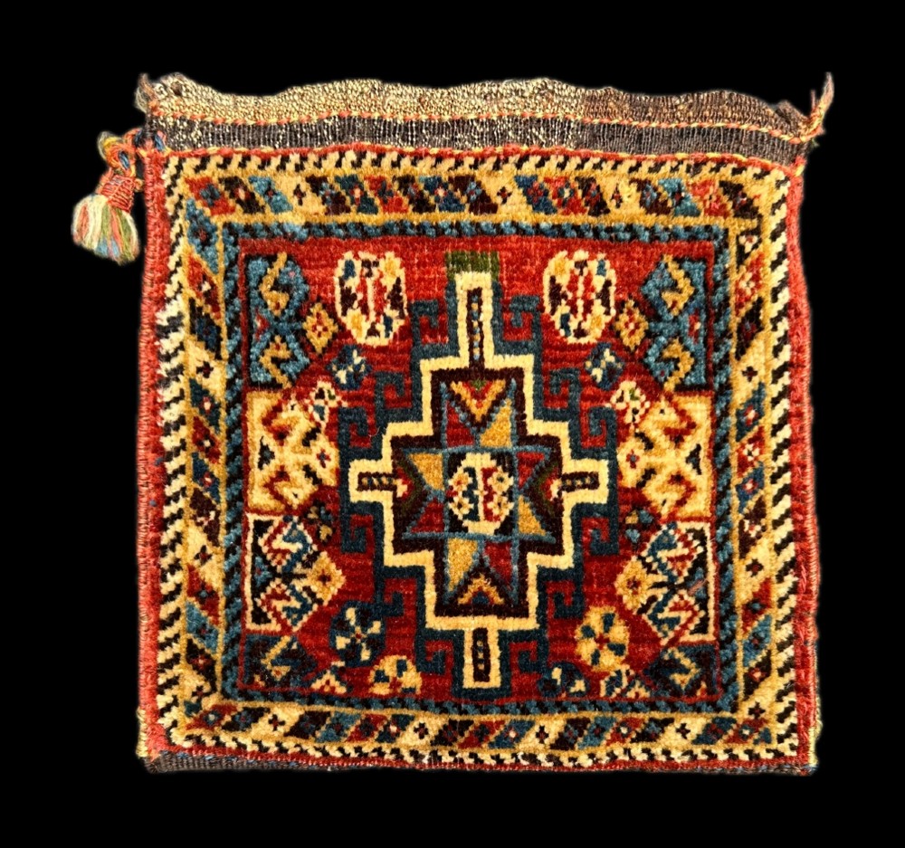 Antique Vanity-Bag, Qashqa'i Confederacy, Kashkuli Bozorg Tayefeh, Kuhi Tireh, Fars Province, South-West Persia.