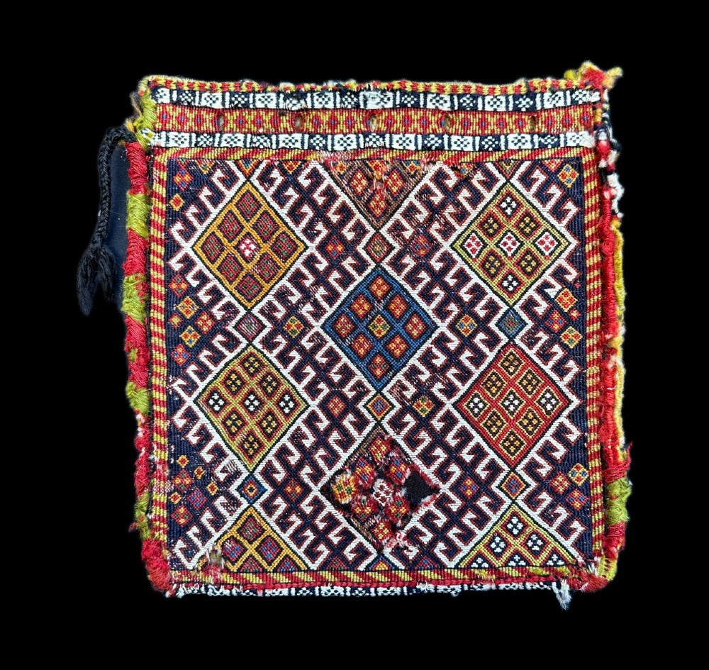Antique Vanity-Bag, Qashqa'i Kashkuli Nomads, Fars Province, South-West Persia.